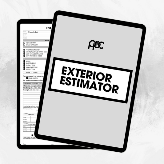 Exterior Estimating Spread Sheet