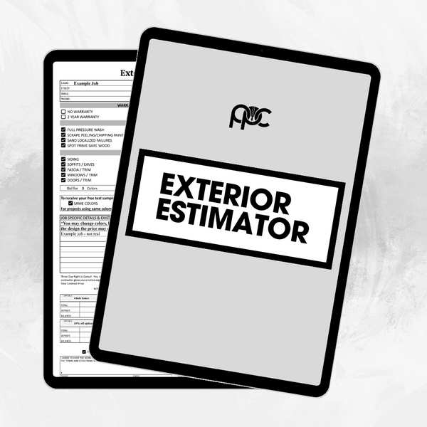 Exterior Estimating Spread Sheet