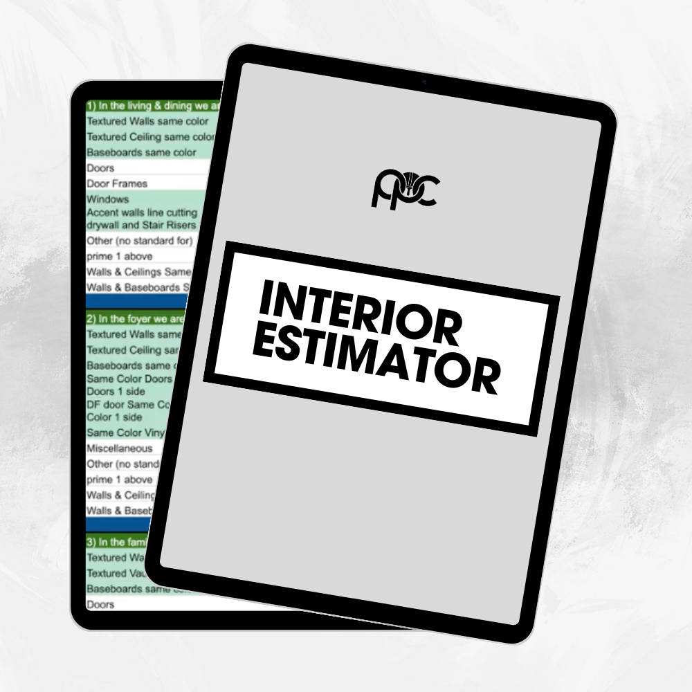Interior Estimating Spread Sheet